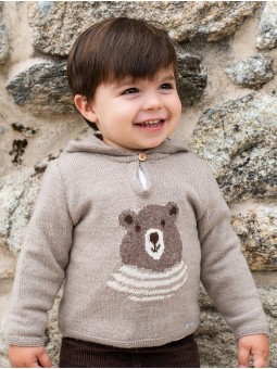 Baby boy knitted sweater with bears print