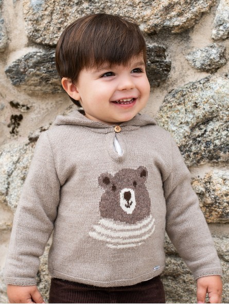 Baby boy knitted sweater with bears print