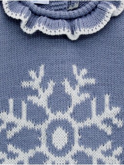 Knitted baby girl sweater with print