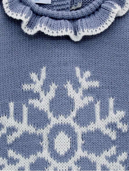 Knitted baby girl sweater with print
