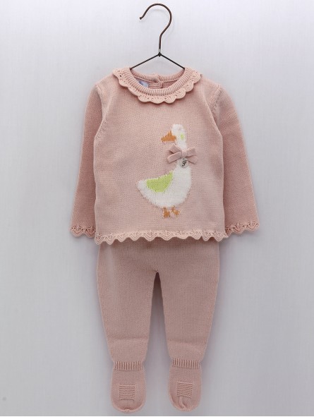 Conjunto bebé niña jersey y polaina