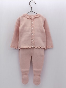 Conjunto bebé niña jersey y polaina