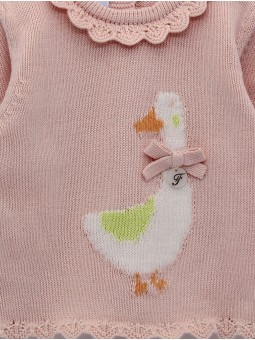 Conjunto bebé niña jersey y polaina