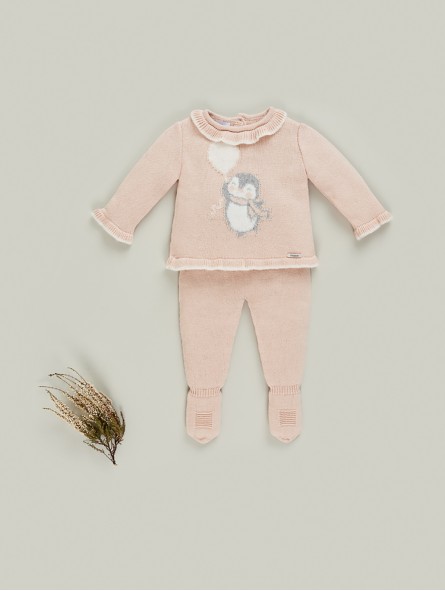 Conjunto bebé niña jersey y polaina
