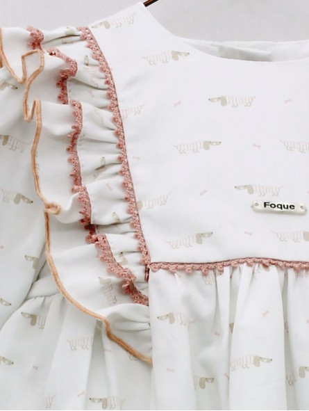 Teckel patterned baby dress