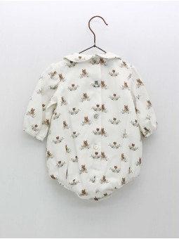 Baby romper with bear pattern
