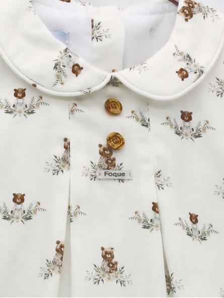 Baby romper with bear pattern