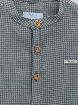 Camisa cadros pescozo mao