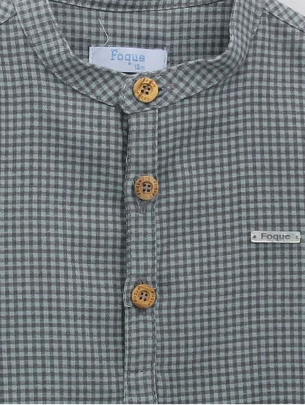 Camisa cadros pescozo mao
