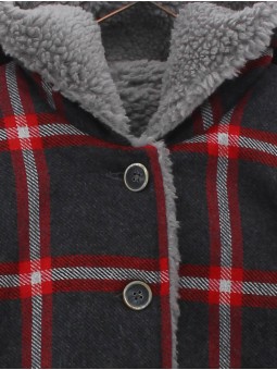 Plaid duffle coat