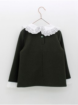 Sweatshirt with ruffle collar