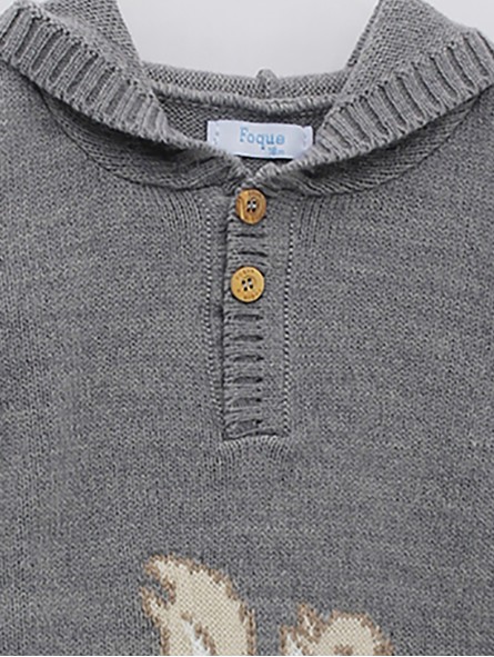 Camisola capucha com desenho ardilla