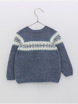 Flecked jumper with fretwork