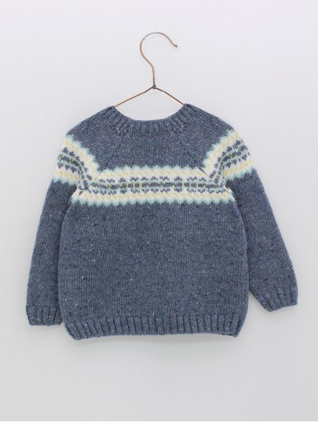 Flecked jumper with fretwork
