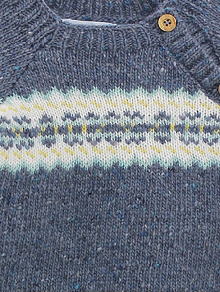 Flecked jumper with fretwork
