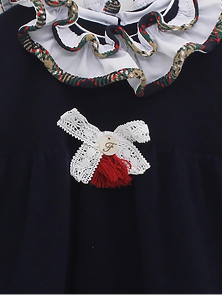 Vestido de ponto com greca