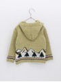 Hooded jumper with fretwork