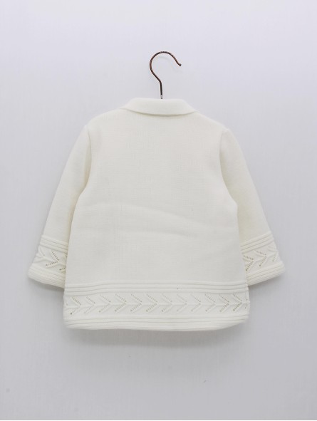 Openwork knit coat