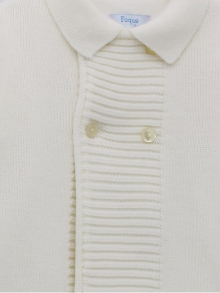 Openwork knit coat
