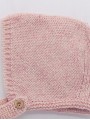 Knit bonnet button closure