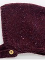 Knit bonnet button closure