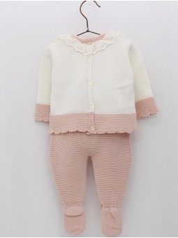 Conjunto menina de ponto bicolor