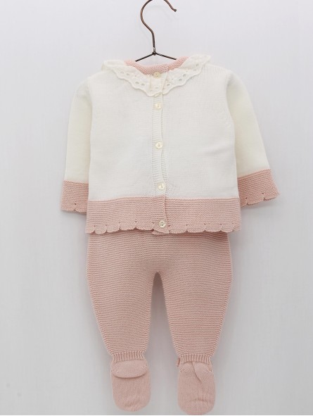Conjunto menina de ponto bicolor