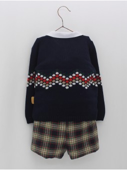 Tartan jumper and shorts