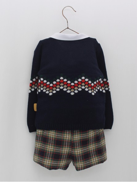 Tartan jumper and shorts