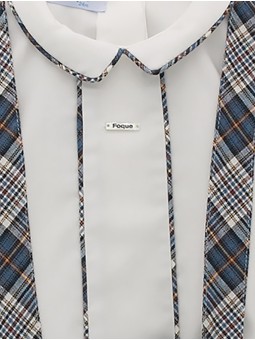 Conjunto pantalón tirantes quadros e camisa