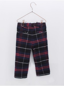 Long chequered trousers