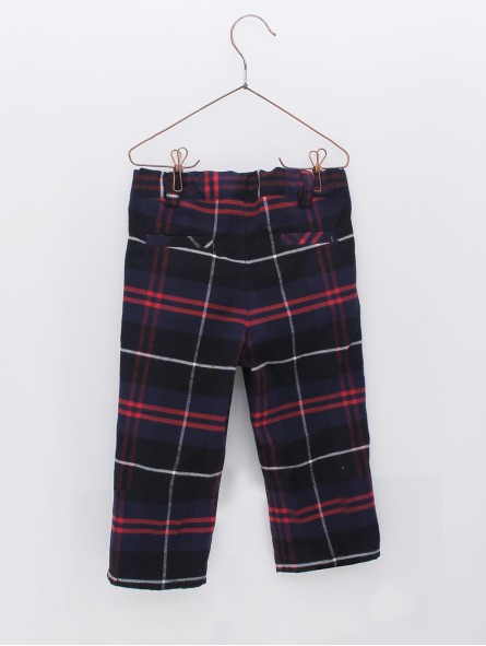 Long chequered trousers