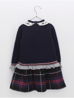 Vestido ponto e teia Royal