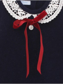 Vestido ponto e teia Royal