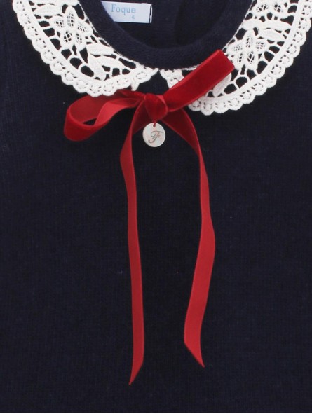 Vestido ponto e teia Royal