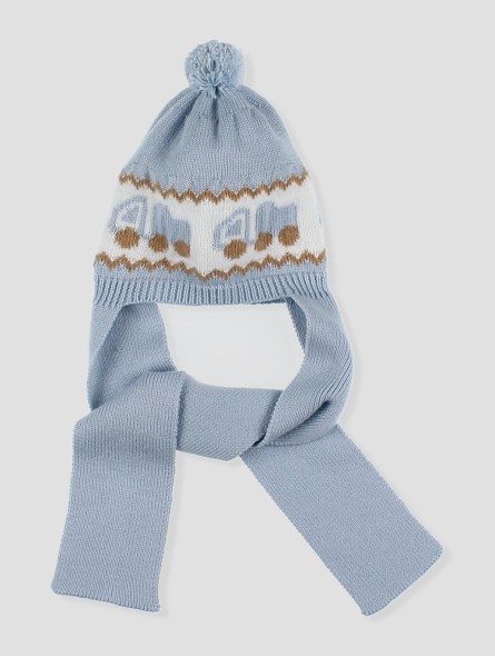 Camión pompom hat and scarf
