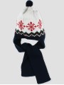 Pompom hat with snowflake Greek key
