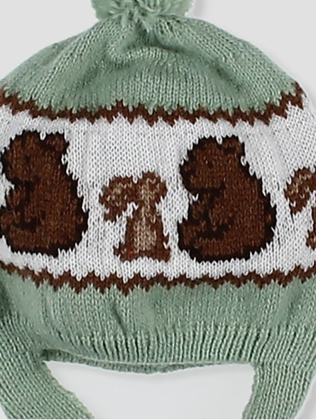 Gorro orejeras e pompón Bambú
