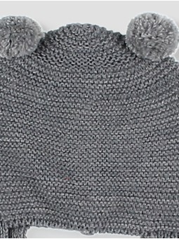 Gorro com orejeras e pompones