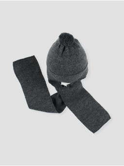 Gorro bufanda com pompón