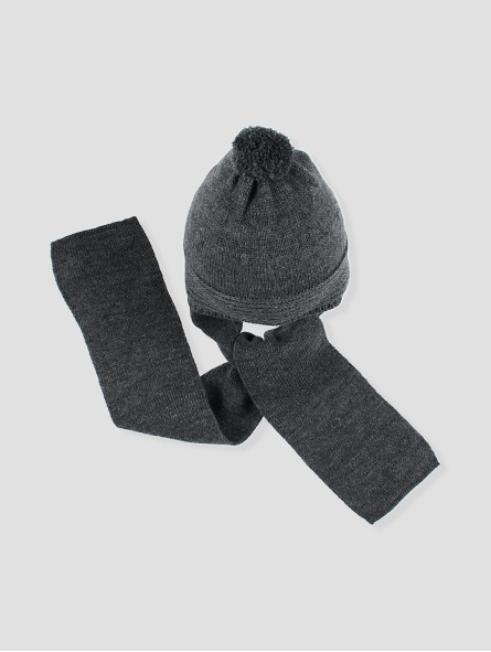 Gorro bufanda com pompón