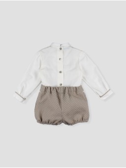 Batiste blouse and pleated shorts set