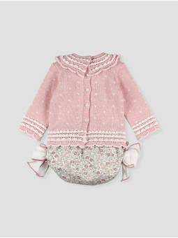 Conjunto criança ponto e teia Liberty