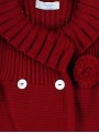 Knitted coat and bonnet with pompoms