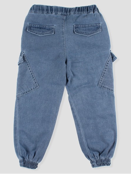 Calça vaqueiro longo jogger cargo