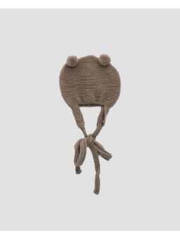 Gorro com orejeras e pompones