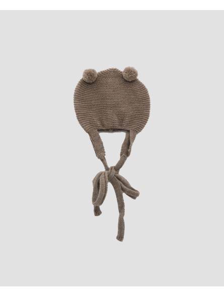 Gorro com orejeras e pompones