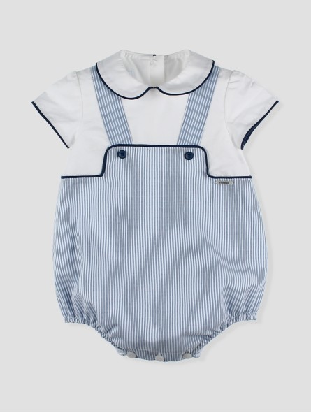 Baby Boy Romper with Dungaree Effect