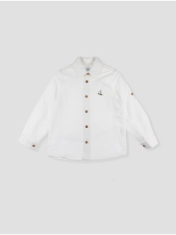 Camisa linho pespuntes
