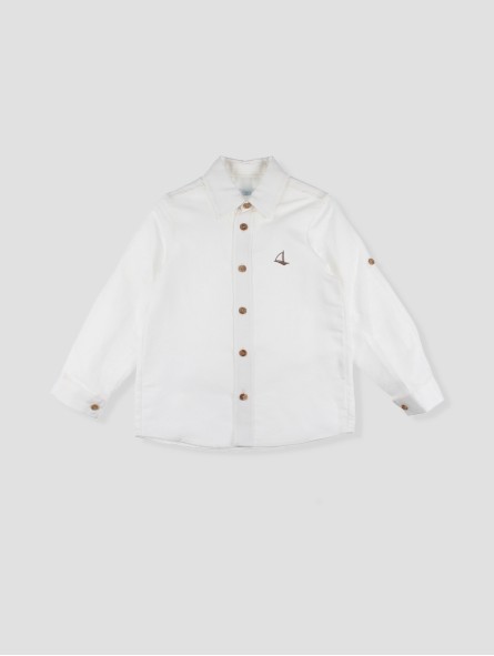 Camisa lino pespuntes